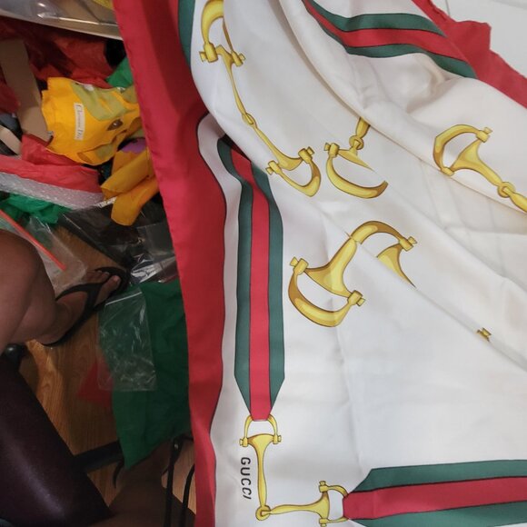 Vintage 1970's  Stirrup Pattern Gucci Scarf - Picture 2 of 6